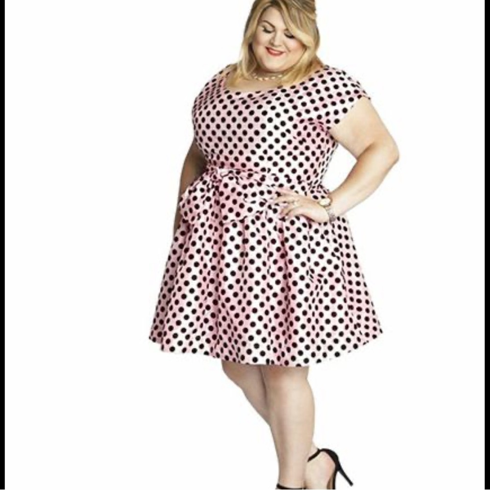 Pink polka dot dress by Nicolette Mason for ModCloth with pockets!!